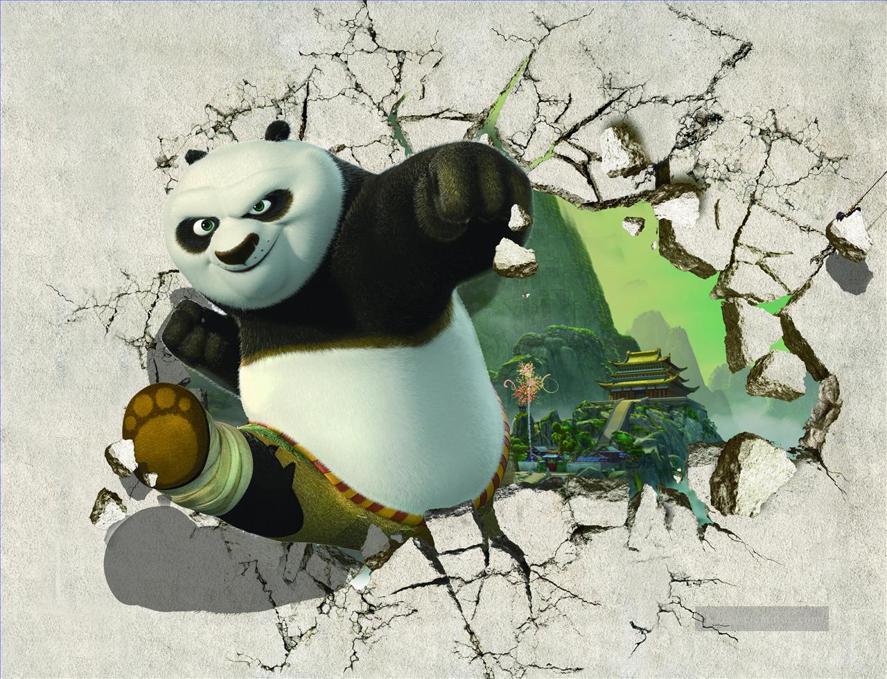 Kung Fu Panda aus dem Tempel 3D  Ölgemälde